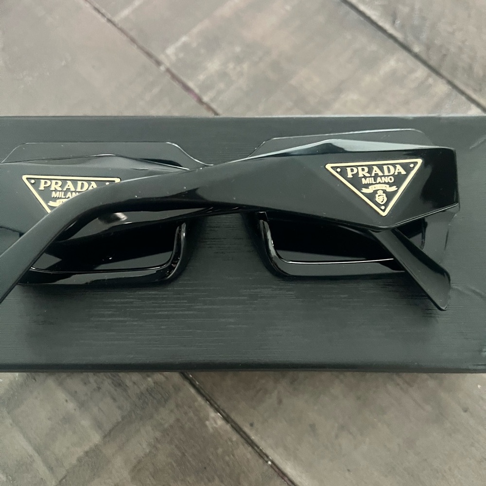 Prada Black Rectangular Sunglasses - image 2
